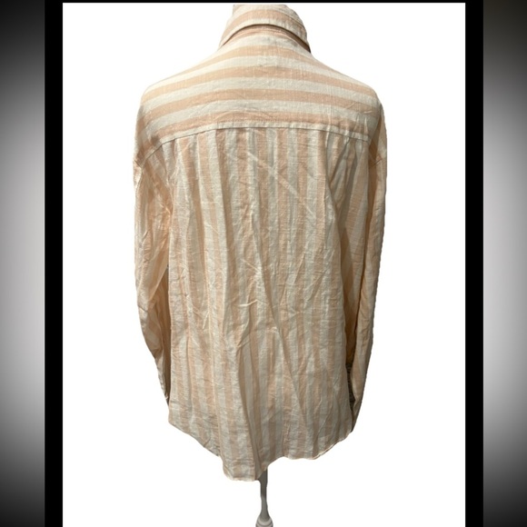 Live 4 Truth Cotton Blend Striped Orange & White Blouse New With Tags - Picture 3 of 8